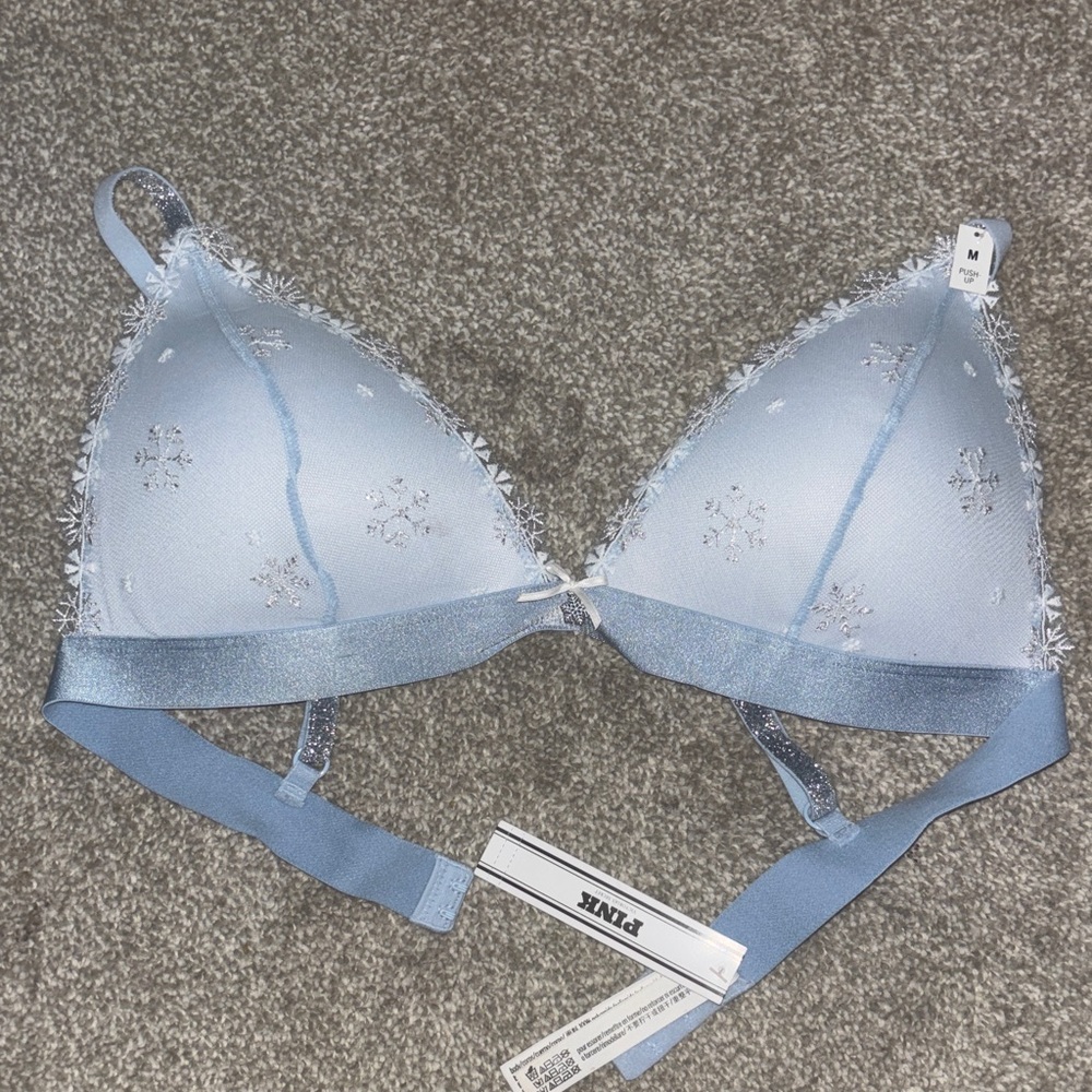 PINK Victoria's Secret Light Blue Floral Bralette